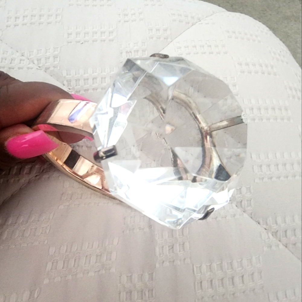 Elegant Crystal and Gold Paperweight